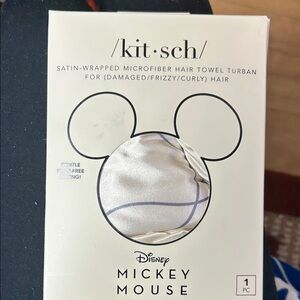 Disney Mickey Mouse Satin Hair Towel in White Brand new!
